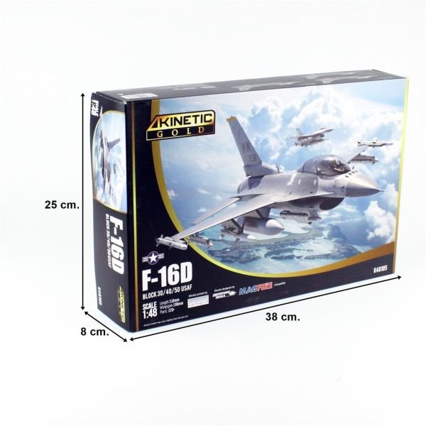 Kinetic K48105 1/48 Ölçek, F-16D Block 30/40/50 USAF Savaş Uçağı, Plastik Model kiti