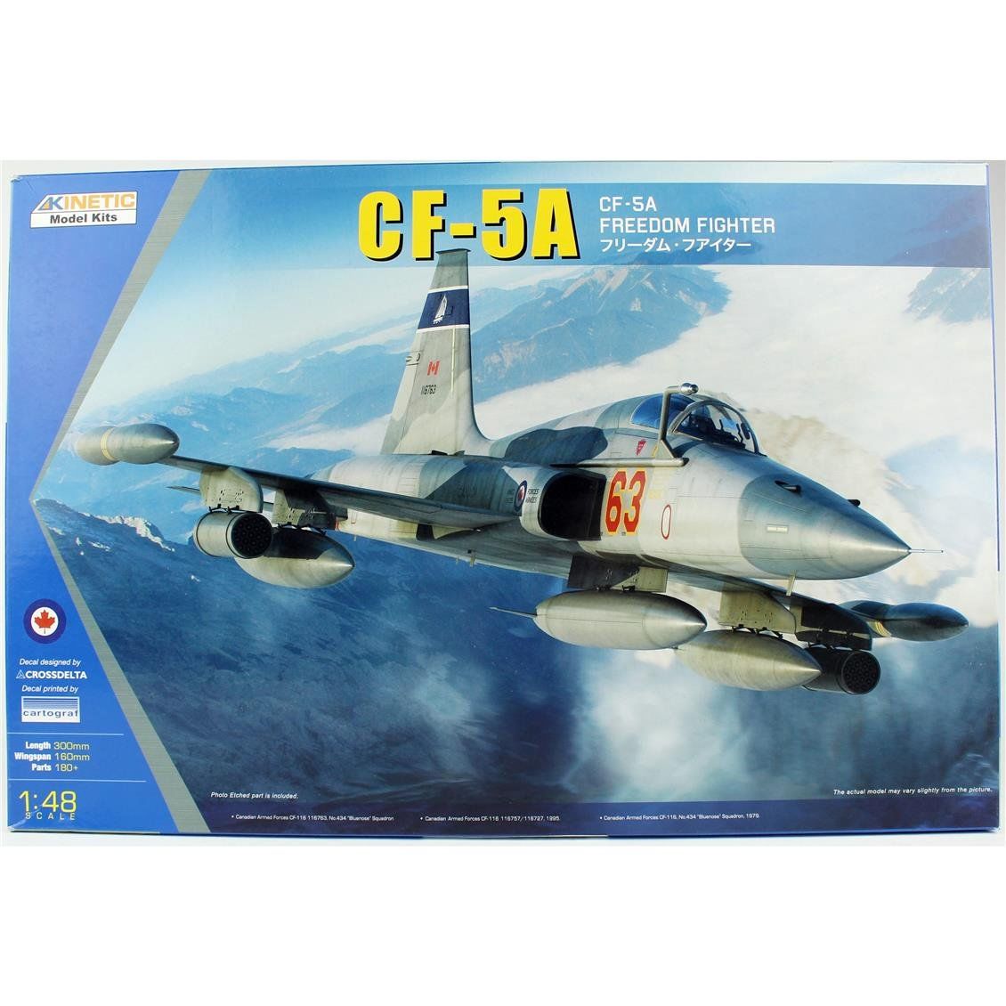 Kinetic K48109 1/48 Ölçek, CF-5A Freedom Fighter Savaş Uçağı, Plastik Model kiti