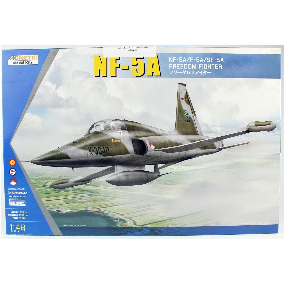 Kinetic K48110 1/48 Ölçek, NF-5A, F-5A, SF-5A Freedom Fighter Savaş Uçağı, Plastik Model kiti