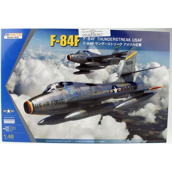 Kinetic K48113 1/48 Ölçek, F-84F Thunderstreak USAF Savaş Uçağı, Plastik Model kiti