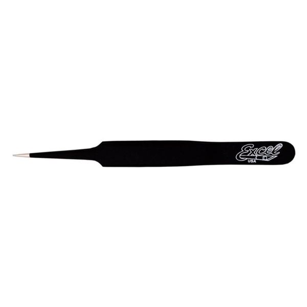 Excel 30421 4.5 İnch Straight Point Tweezers (Black)