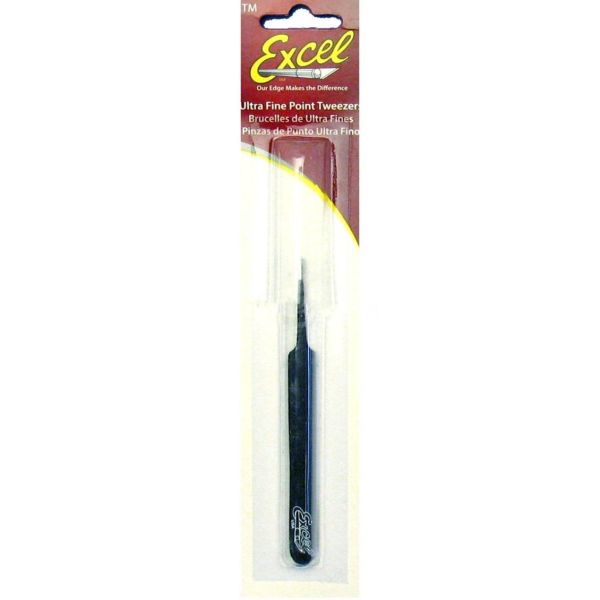 Excel 30421 4.5 İnch Straight Point Tweezers (Black)