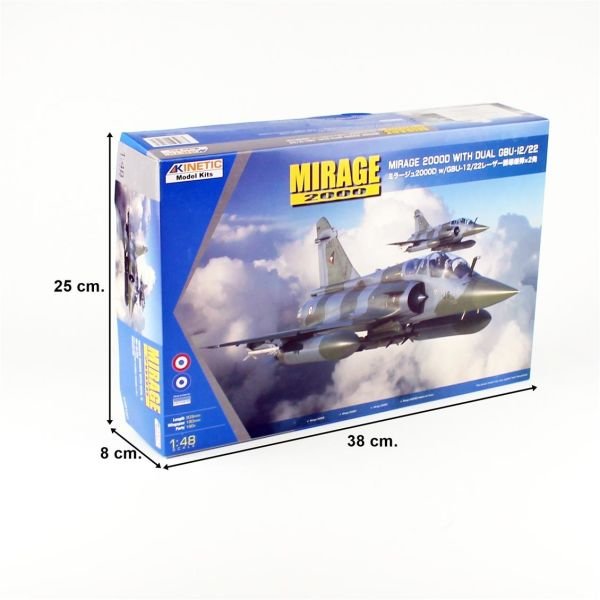 Kinetic K48120 1/48 Ölçek, Mirage 2000D (with dual GBU-12/22) Savaş Uçağı, Plastik Model kiti