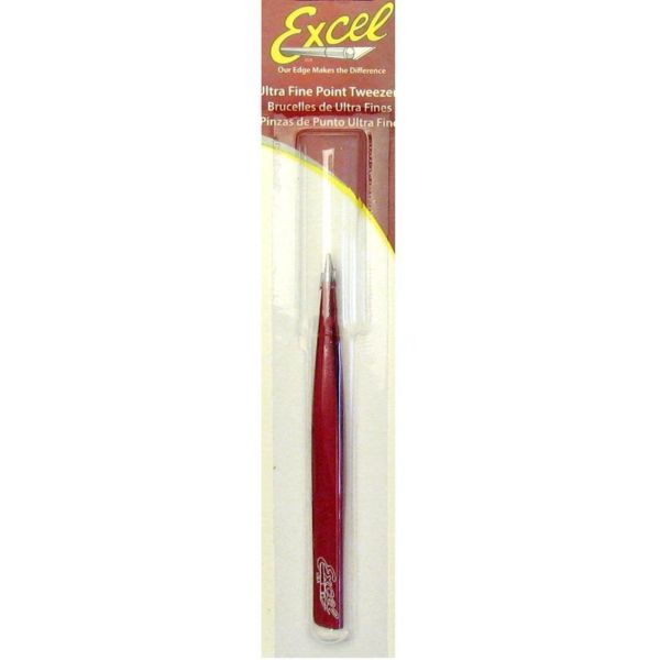 Excel 30428 4.5 İnch Hollow Handle Tweezers (Red)