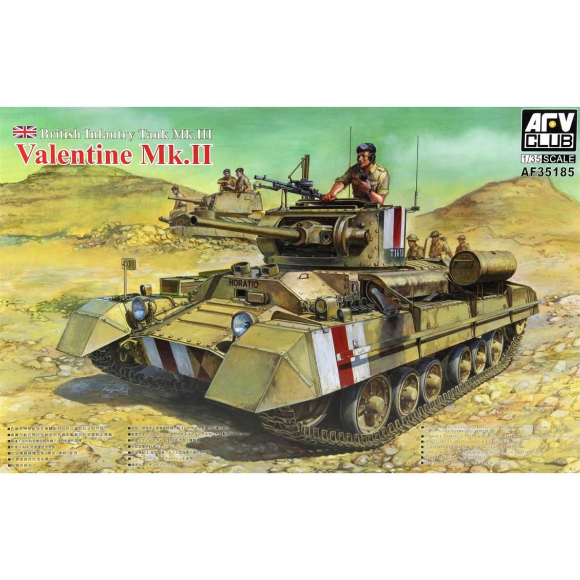 AFV Club AF35185 1/35 Ölçek, British Infantry Tank Mk.III Valentine Mk.II Tank, Plastik Model kiti