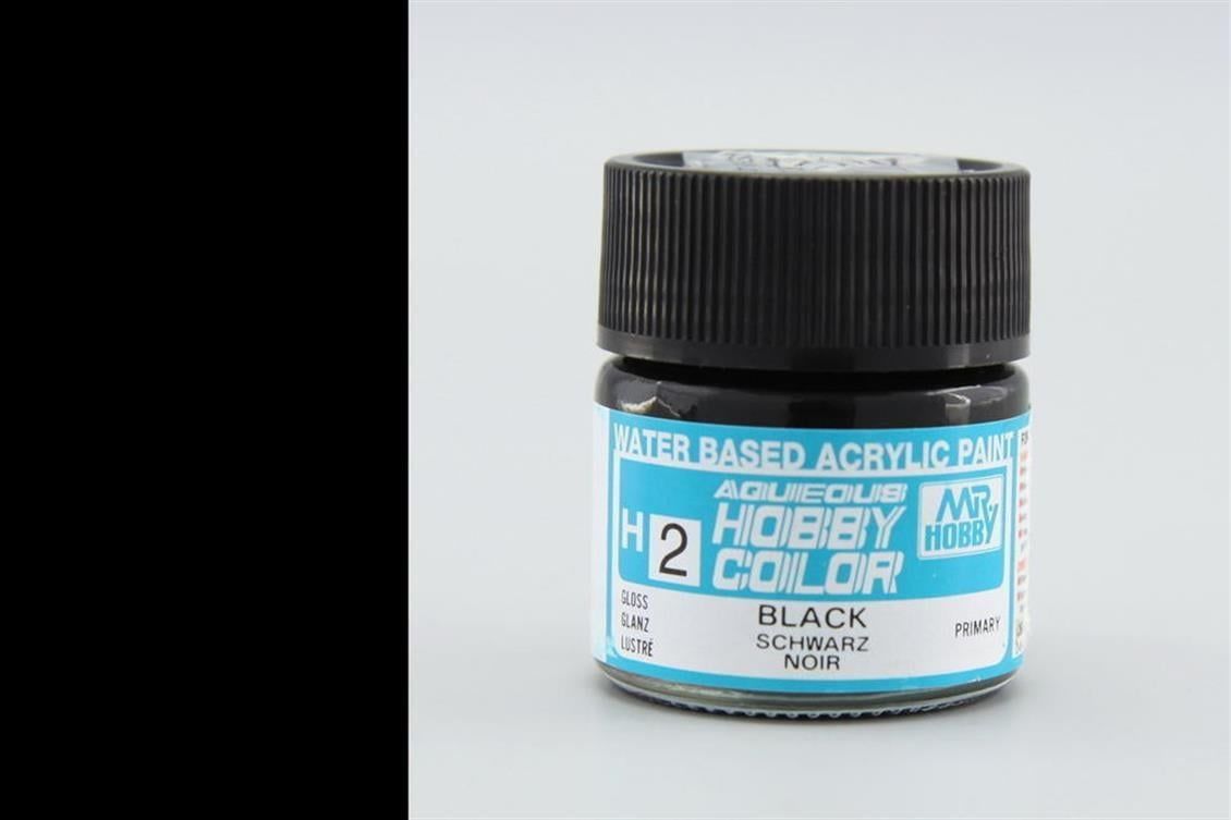 Mr.Hobby H-002 10 ml. Black, Aqueous Serisi Model Boyası