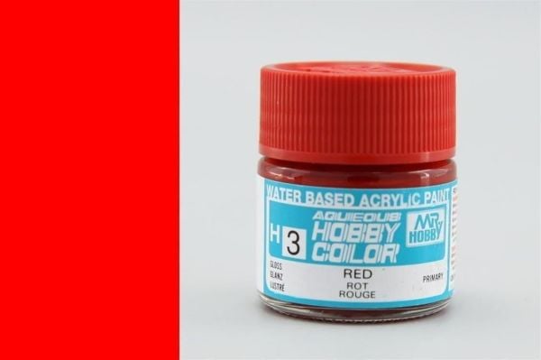 Mr.Hobby H-003 10 ml. Red, Aqueous Serisi Model Boyası