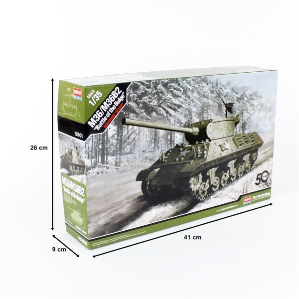 Academy 13501 1/35 Ölçek, M36/M36B2 (Battle of the Bulge) Tankı, Plastik Model kiti