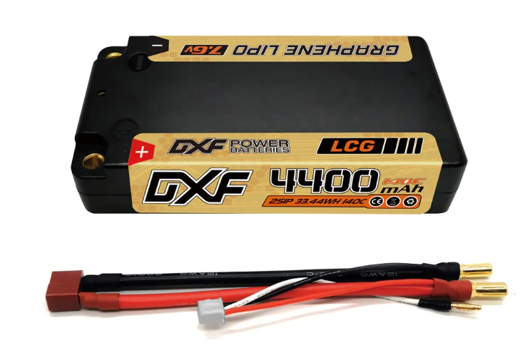 DXF 2S 7.6V Shorty Lipo Battery 140C 4400mAh 5mm LCG