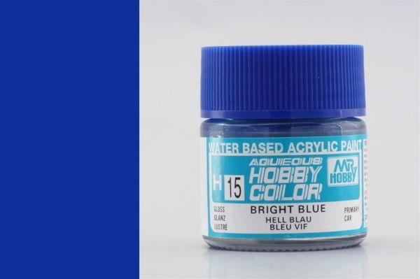 Mr.Hobby H-015 10 ml. Bright Blue, Aqueous Serisi Model Boyası