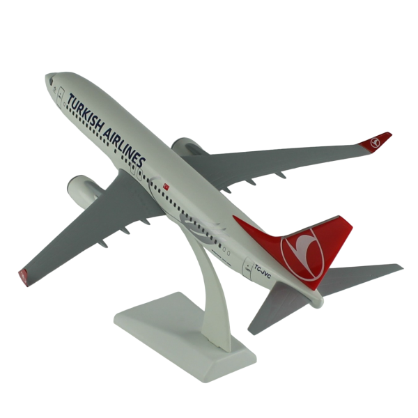 THY061 1/100 Ölçek, THY B737-800 Yolcu Uçağı, Lale Desenli, Sergilemeye Hazır Plastik Standlı Model