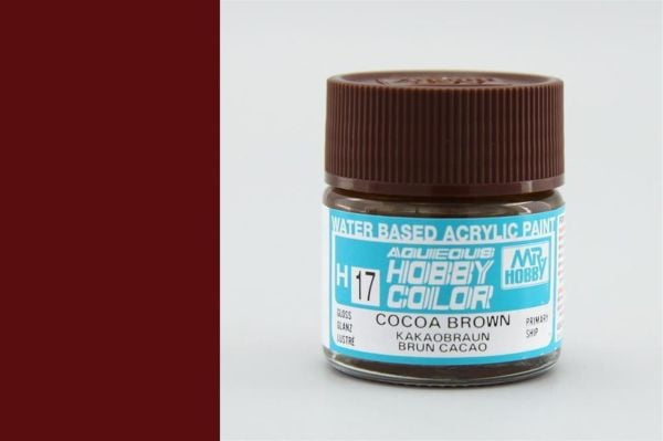 Mr.Hobby H-017 10 ml. Cocoa Brown, Aqueous Serisi Model Boyası