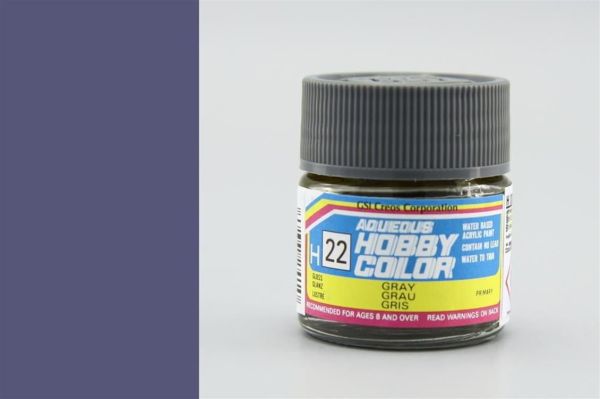 Mr.Hobby H-022 10 ml. Gray, Aqueous Serisi Model Boyası