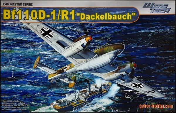 CyberHobby 5556 1/48 Ölçek, Bf110D-1/R1 (Dackelbauch) Savaş Uçağı Plastik Model Kiti