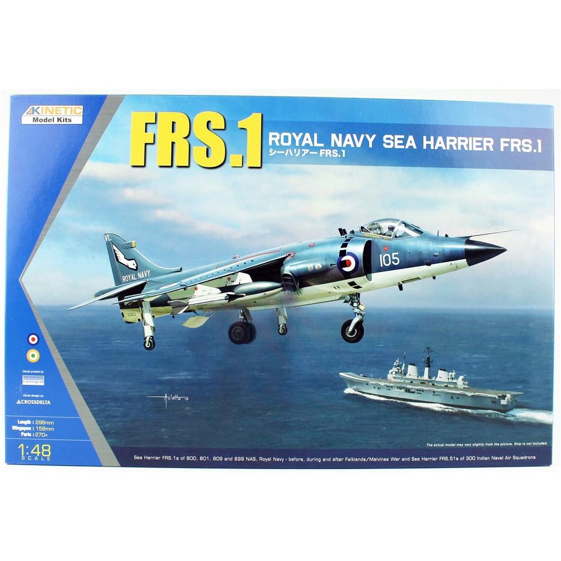 Kinetic K48035 1/48 Ölçek, FRS.1 Royal Navy Sea Harrier Savaş Uçağı, Plastik Model kiti