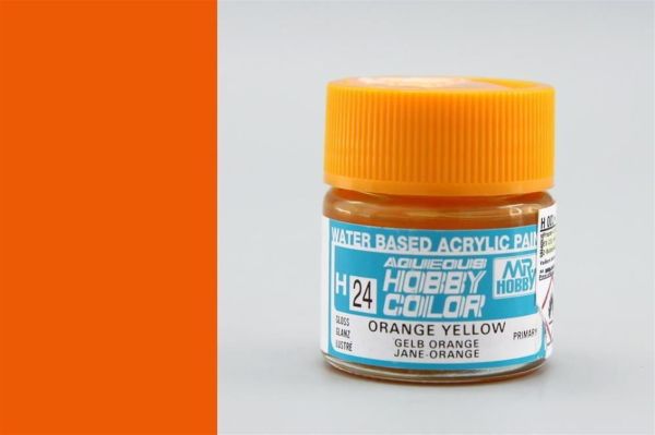 Mr.Hobby H-024 10 ml. Orange Yellow, Aqueous Serisi Model Boyası