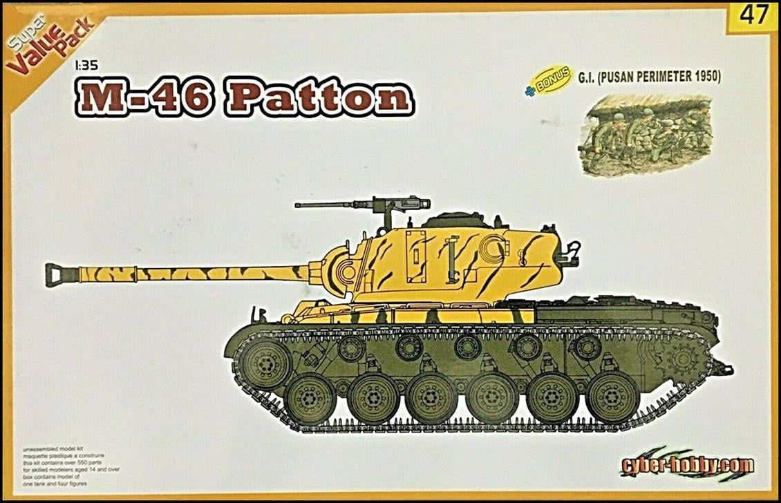 CyberHobby 9147 1/35 Ölçek, M-46 Patton Tankı ve Pusan Perimeter 1950 Figürleri Demonte Plastik Maket Seti