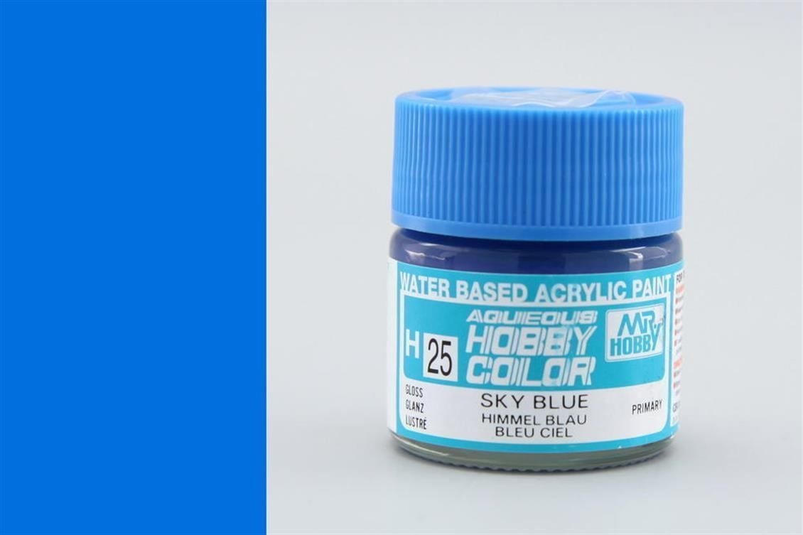 Mr.Hobby H-025 10 ml. Sky Blue, Aqueous Serisi Model Boyası