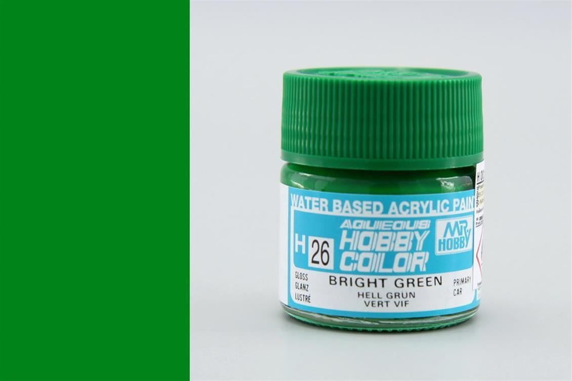 Mr.Hobby H-026 10 ml. Brigth Green, Aqueous Serisi Model Boyası