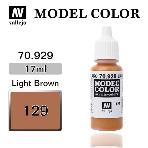 Vallejo 70929 18 ml. (129) Light Brown-Matt, Model Color Serisi Model Boyası