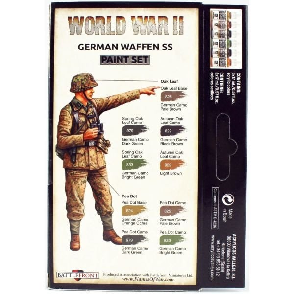 Vallejo 70207 6x17 ml. German Waffen SS, Model Color Serisi Model Boyası Seti