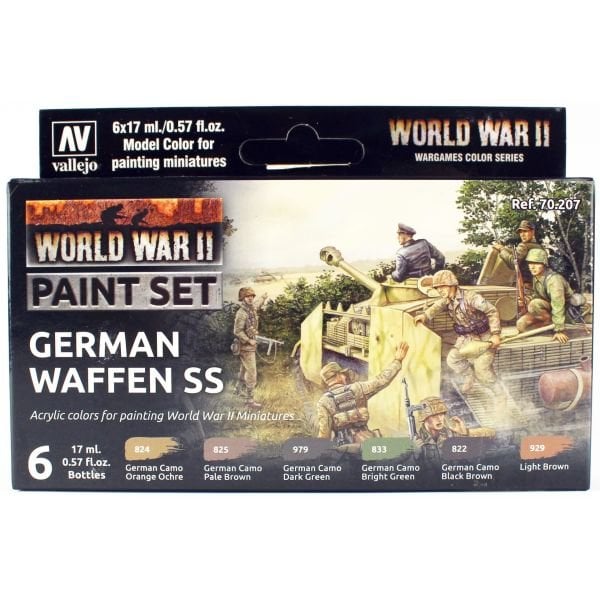 Vallejo 70207 6x17 ml. German Waffen SS, Model Color Serisi Model Boyası Seti