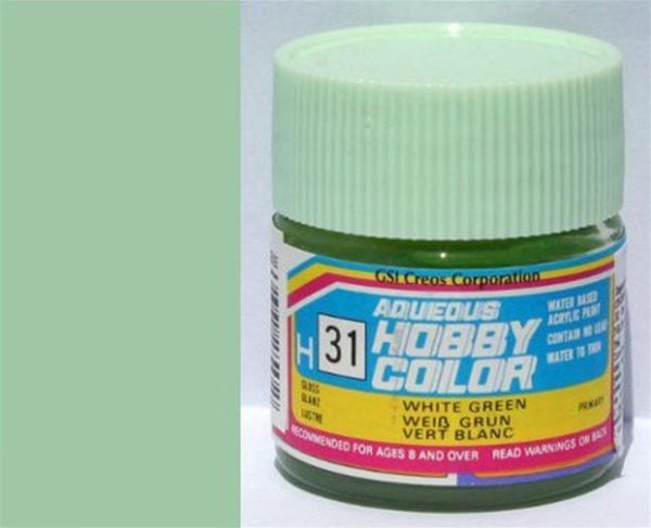 Mr.Hobby H-031 10 ml. White Green, Aqueous Serisi Model Boyası