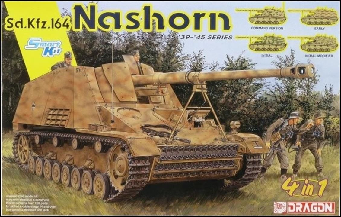 Dragon 6459 1/35 Ölçek, Sd.Kfz.164 Nashorn Tankı (4 in 1) Plastik Model Kiti