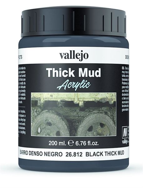 Vallejo 26812 200 ml. Black Splash, Çamur Dokusu