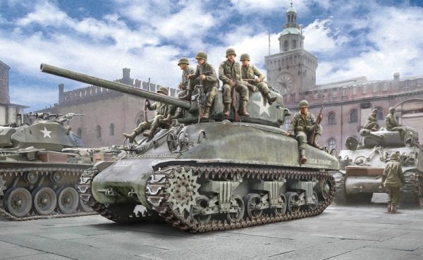 M4A1 SHERMAN with U.S. infantry