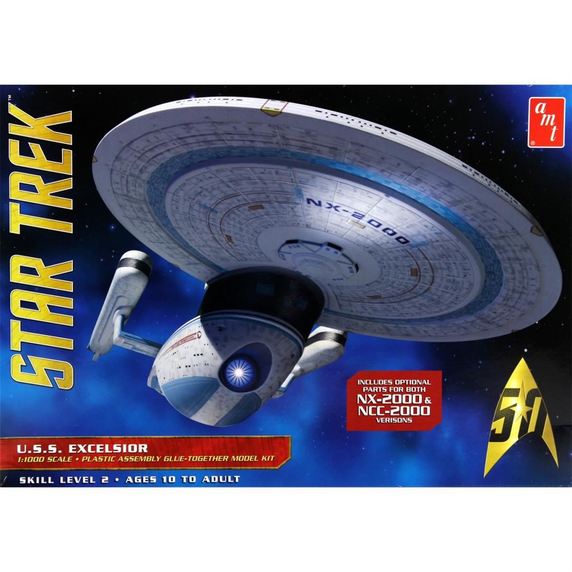 AMT 843 1/100 Ölçek, 0 Ölçek, Star Trek USS Excelsior Uzay Aracı, Plastik Model kiti