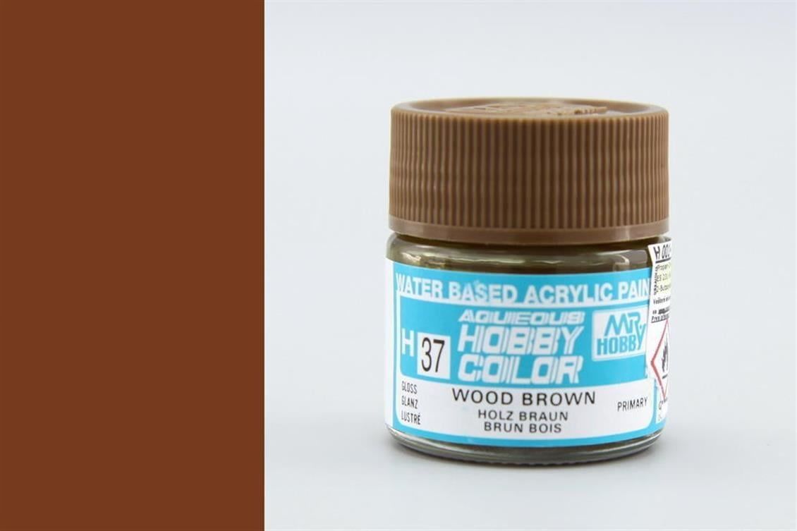 Mr.Hobby H-037 10 ml. Wood Brown, Aqueous Serisi Model Boyası