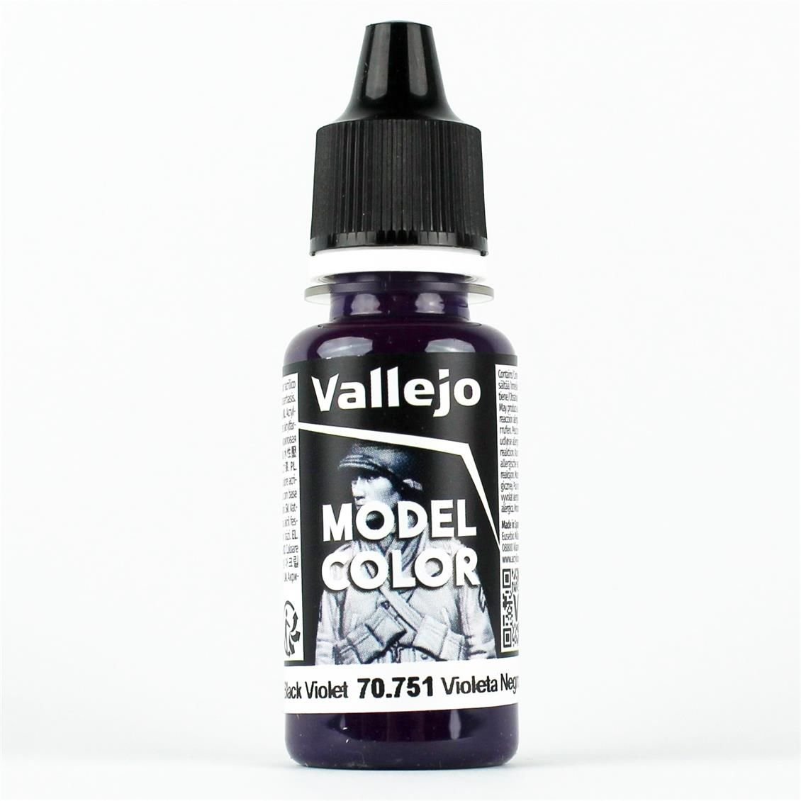 Vallejo 70751 17 ml. (054) Black Violet, Model Color Serisi Model Boyası