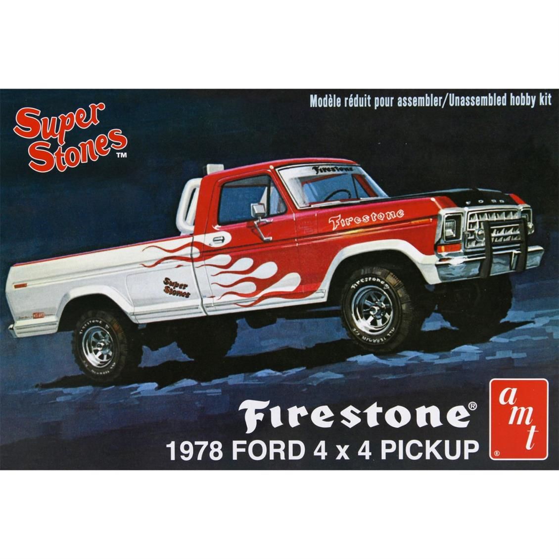 AMT 858 1/25 Ölçek, 1978 Ford Pickup Firestone Super Stones Kamyonet, Plastik Model kiti