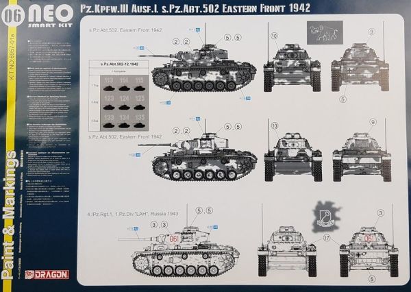 Dragon 6957 1/35 Ölçek, Pz.Kpfw.III Ausf..l 502. Alay (Leningrad 1942/43) Tankı Plastik Model Kiti