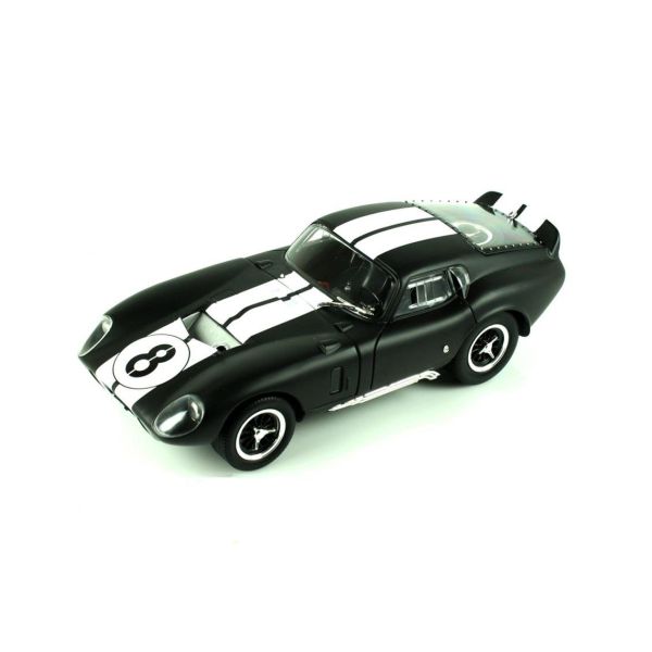 Road Signature 92408 1/18 Ölçek, 1965 Shelby Cobra Daytone Coupe, Black, Sergilemeye Hazır Metal Araba Modeli