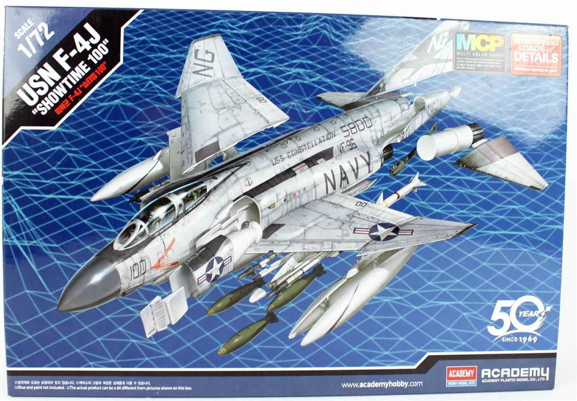 Academy 12515 1/72 Ölçek, USN F-4J VF-96 Savaş Uçağı, Plastik Model kiti