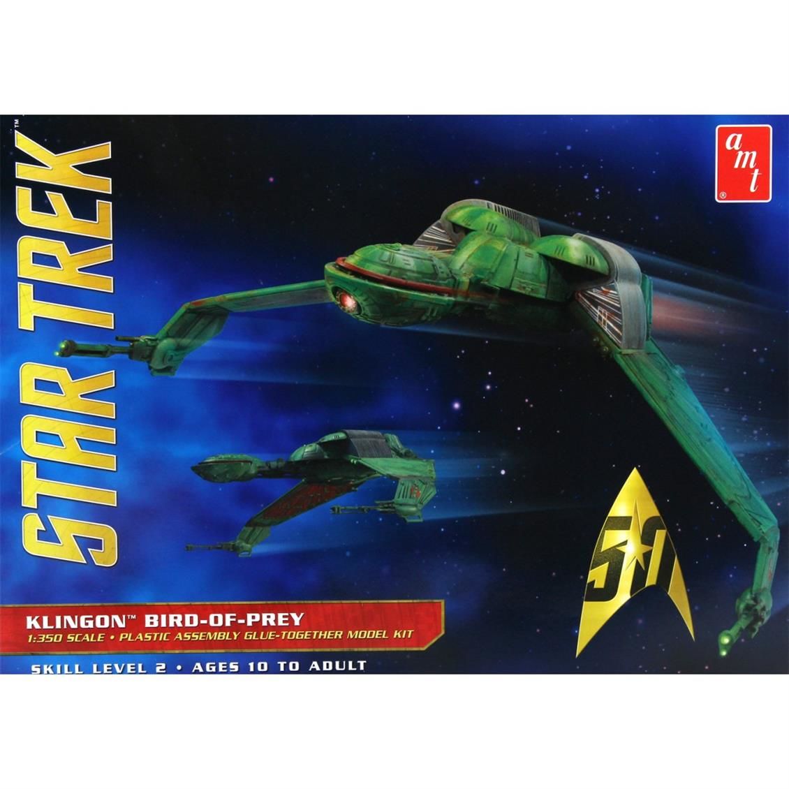 AMT 949 1/350 Ölçek, Star Trek Klingon BirdofPrey Uzay Aracı, Plastik Model kiti