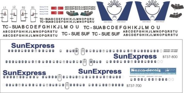 Nazca Decals 1/144 Ölçek, Sun Express 737-800