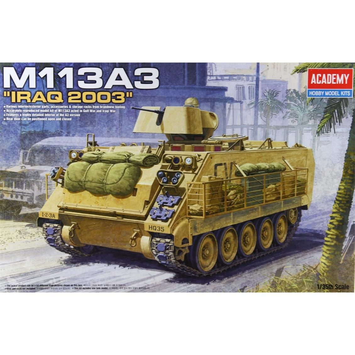 Academy 13211 1/35 Ölçek, M113 Amerikan Zırhlı Personel Taşıyıcı ( Irak 2003), Plastik Model kiti