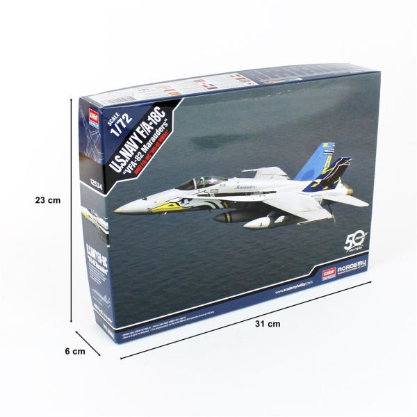 Academy 12534 1/72 Ölçek, U.S. Navy F/A-18C (VFA-82 Marauders) Savaş Uçağı, Plastik Model kiti