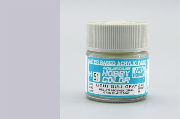 Mr.Hobby H-051 10 ml. Light Gull Gray, Aqueous Serisi Model Boyası