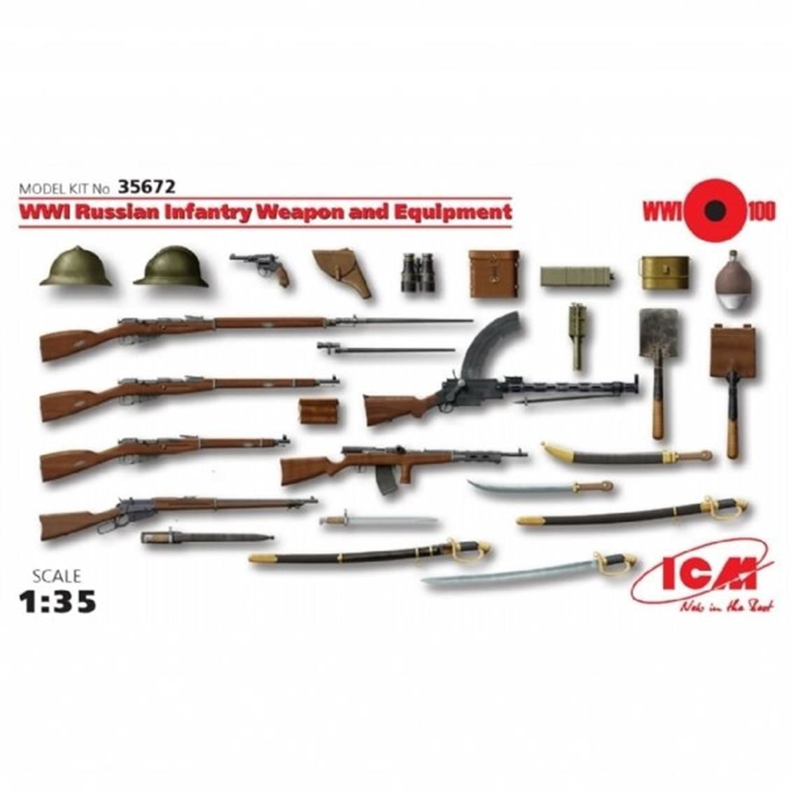 ICM 35672 1:35 WWI Russian Infantry Weapon and Equipme