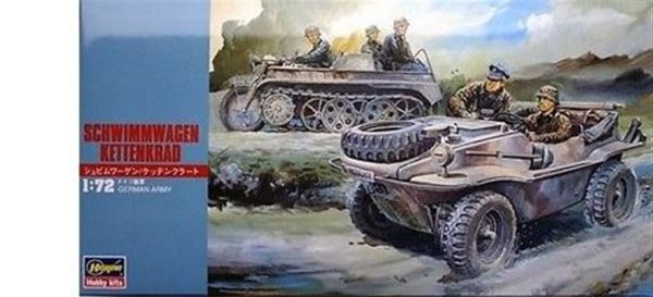 Hasegawa MT13 31113 1/72 Ölçek, Schwimmwagen & Kettenkrad Askeri Araç, Plastik Model kiti