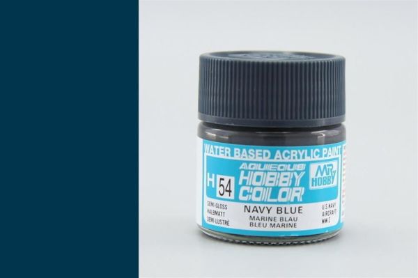 Mr.Hobby H-054 10 ml. Navy Blue, Aqueous Serisi Model Boyası