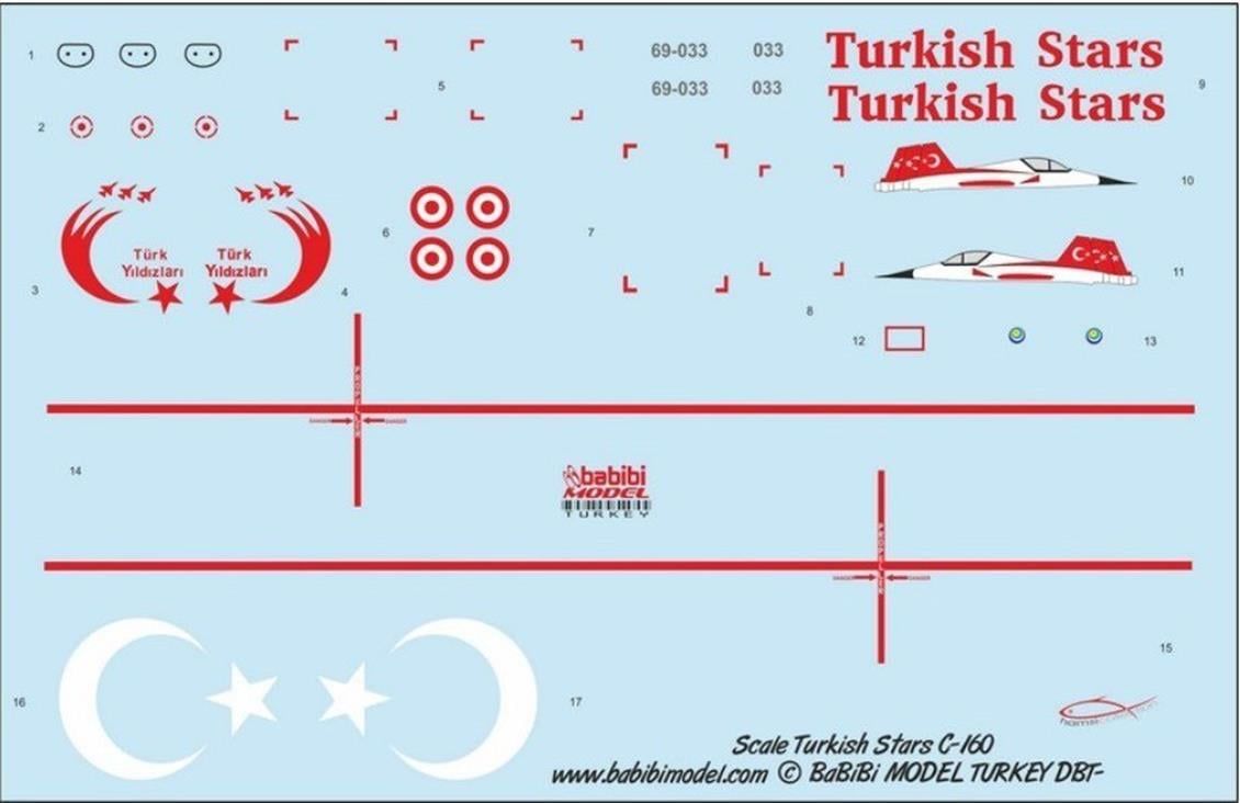 Babibi DBT01021 1/72 Ölçek, Transall C-160D, Türk Yıldızları, Dekal Çıkartma