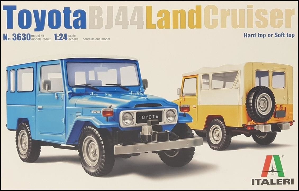 Italeri 3630S 1/24 Ölçek, Toyota Land Cruiser BJ-44 Soft Top / Hard Top Jeep, Plastik Model kiti