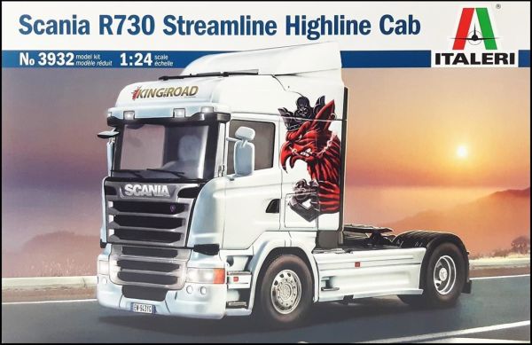 Italeri 3932S 1/24 Ölçek, Scania R730 Streamline Highline Cab Çekici, Plastik Model kiti