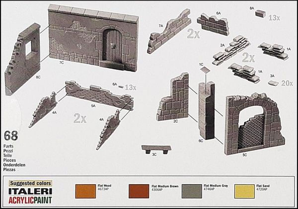 Italeri 6090S 1/72 Ölçek, Harabe Duvar ve Surlar, Plastik Model kiti