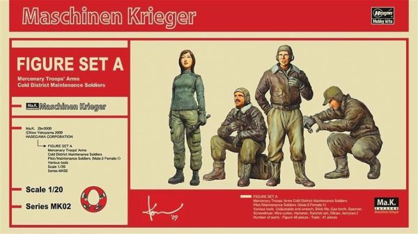 Hasegawa MK02 64002 1/20 Ölçek, MA.K. Figür Maket Seti-A, Bilim Kurgu, Plastik Model kiti